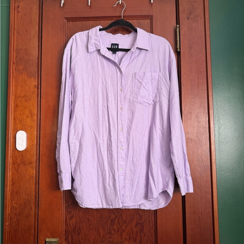 GAP Women's Light Purple Button Down Shirt